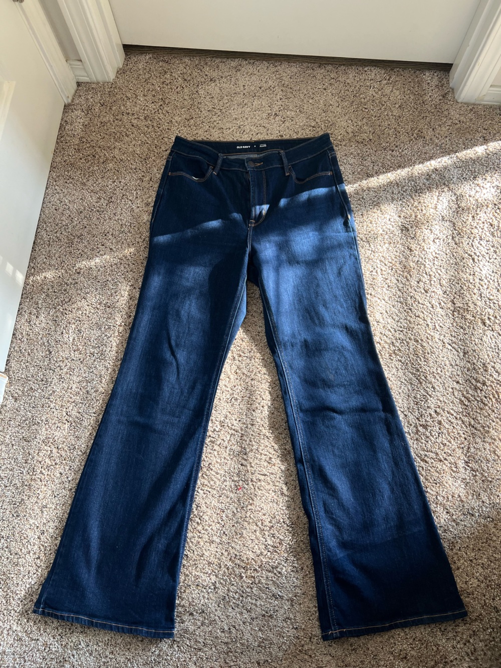 Old Navy Women's Deep Blue Straight-Leg Jeans